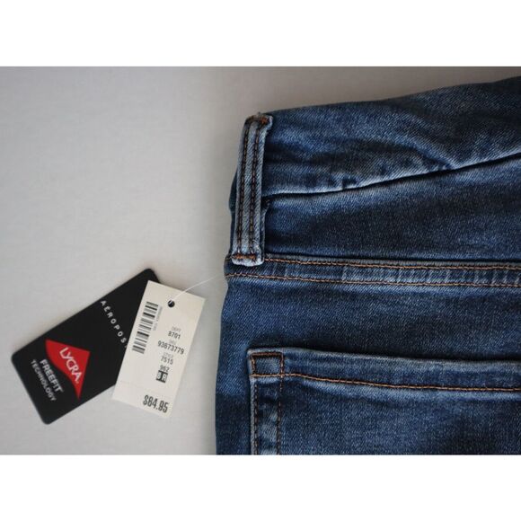 Aéropostale Women Sz 8R Blue Distressed Super High Rise Curvy Denim Jeggings - Picture 4 of 9